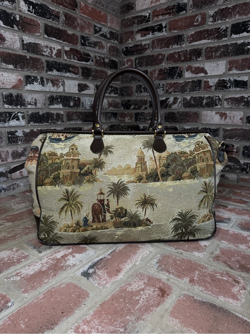 Vintage Bueno Tropical Palm Tree Tapestry Travel Weekender Duffle Bag